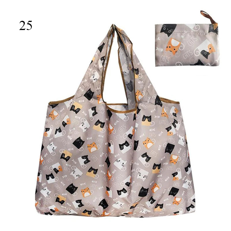 Thick Foldable Shopping Storage Bag Large Capacity Reusable Grocery Bag Eco Friendly Supermarket Waterproof Shoulder Bag