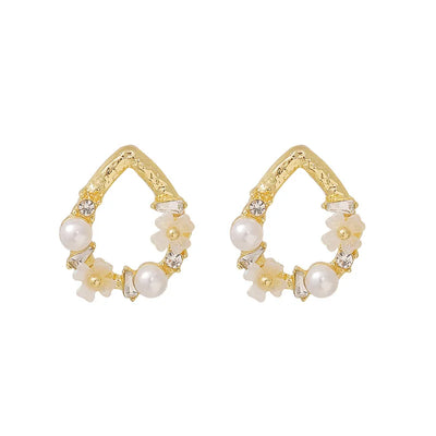 S925 Silver Needle Green Crystal Female Niche Design Earrings New Fashion Temperament Rhinestone Geometric Earrings Jewelry