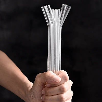High Borosilicate Glass Straws Eco Friendly Reusable Drinking Straw for Smoothies Cocktails Bar Accessories Straws with Brushes