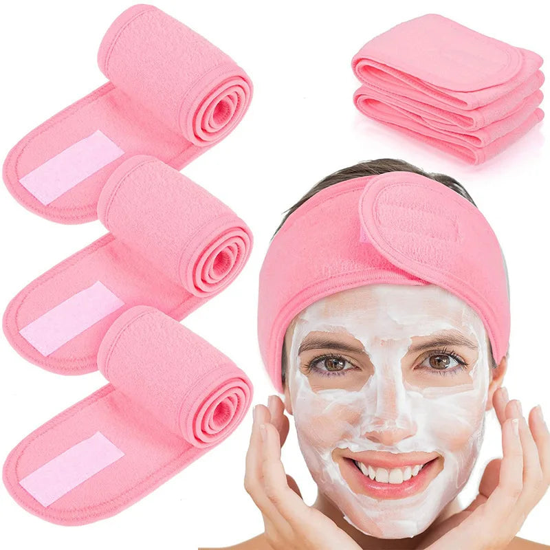 Solid Color Multifunction Women Headbands Face Wash/Yoga/Makeup Velcro Adjustable Hairbands Hair Accessories