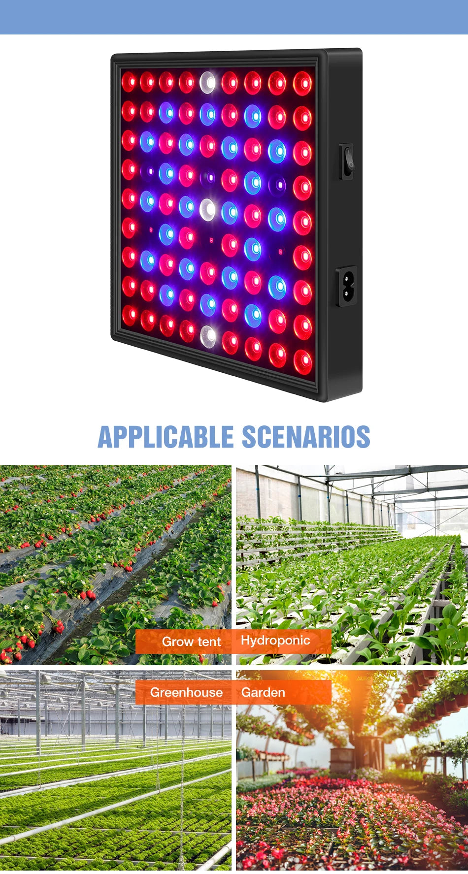 EU US UK Plug Vegetables Seed Phyto Grow Lamp LED Full Spectrum Hydroponic System Growing Light 30W 50W Seedling Fito Lampy 220V