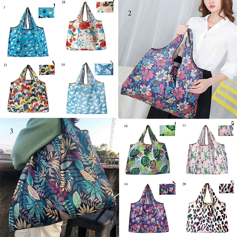 Thick Foldable Shopping Storage Bag Large Capacity Reusable Grocery Bag Eco Friendly Supermarket Waterproof Shoulder Bag