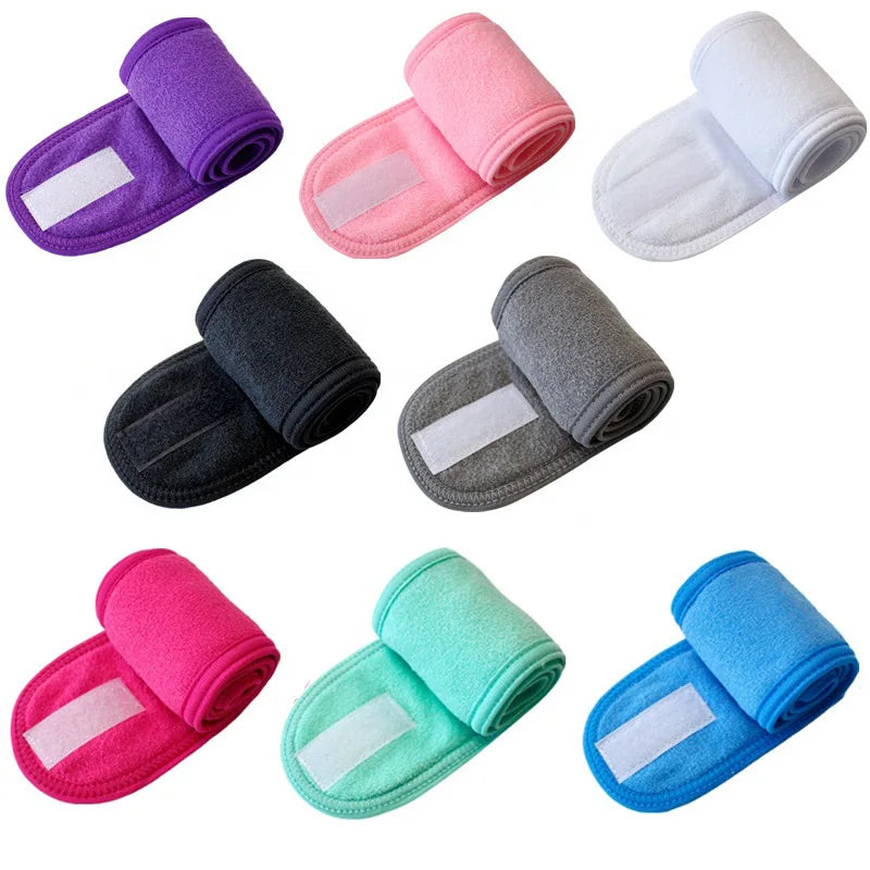 Solid Color Multifunction Women Headbands Face Wash/Yoga/Makeup Velcro Adjustable Hairbands Hair Accessories