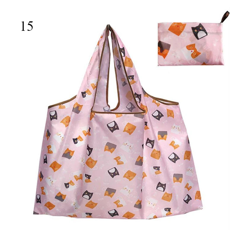 Thick Foldable Shopping Storage Bag Large Capacity Reusable Grocery Bag Eco Friendly Supermarket Waterproof Shoulder Bag