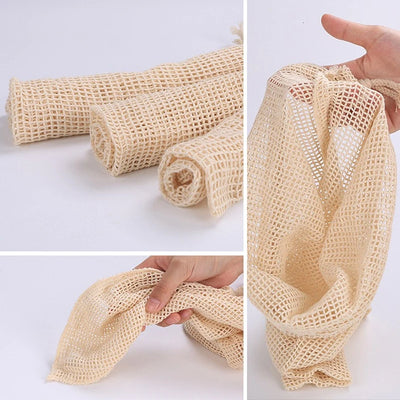 3 6 10pcs Reusable Produce Bags Set Eco Bag Cotton Mesh Vegetable Bags for Fruit Vegetable Storage Bags Reusable Shopping Bag