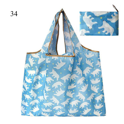 Thick Foldable Shopping Storage Bag Large Capacity Reusable Grocery Bag Eco Friendly Supermarket Waterproof Shoulder Bag