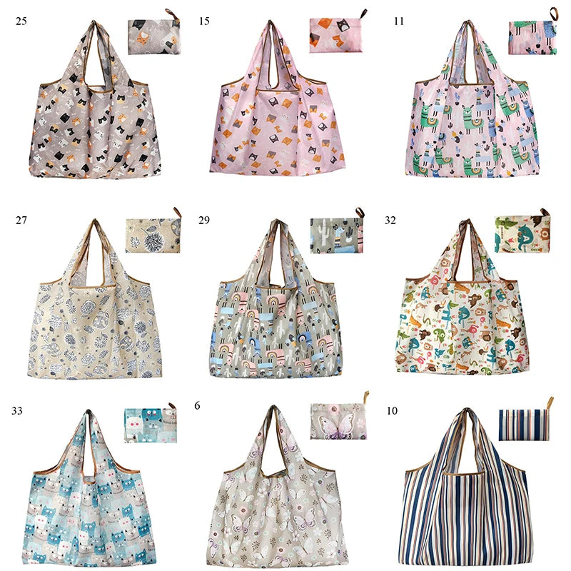 Thick Foldable Shopping Storage Bag Large Capacity Reusable Grocery Bag Eco Friendly Supermarket Waterproof Shoulder Bag