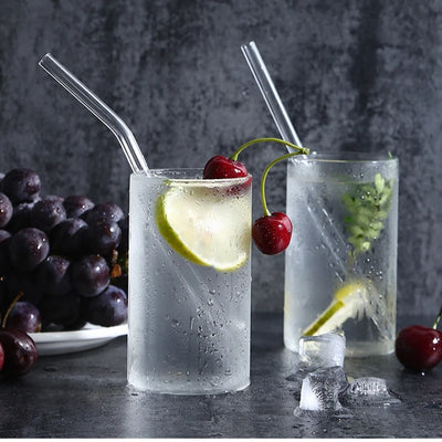 High Borosilicate Glass Straws Eco Friendly Reusable Drinking Straw for Smoothies Cocktails Bar Accessories Straws with Brushes