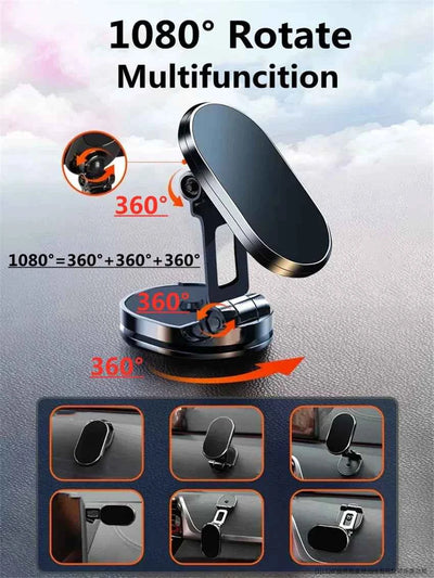 1080 Rotate Magnetic Car Phone Holder for iPhone, Samsung, Xiaomi - Foldable Magnet Cell Smartphone Support GPS Bracket - Pulse Electro