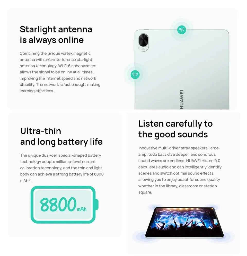 HUAWEI MatePad 11.5S Tablet with 144Hz High Refresh Full Screen, Huawei Notes, WPS Support & 8800mAh Battery - Pulse Electro