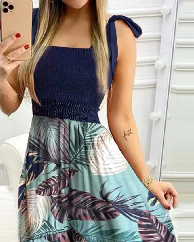 Summer Sexy Spaghetti Strap Floral Print Maxi Dress For Women Casual Elegant Chest Wrap Long Woman Beach Dress Holiday