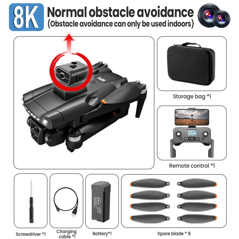 Xiaomi V198GPS Professional Drone ESC 8K  HD Camera Brushless Obstacle Avoidance Aerial Optical Foldable Quadcopter Mini Drone