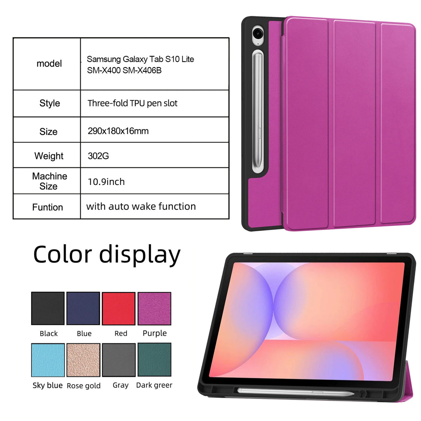 Leather Case-Samsung Galaxy Tab S10 Lite SM-X400 SM-X406B 10.9 Inch 2025 with Pen Holder and Stand for Optimal Protection and Versatility - Pulse Electro