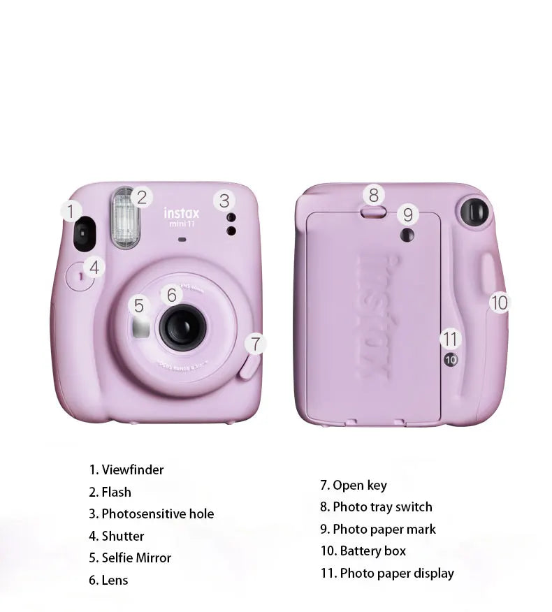 Fuji Fujifilm Instax Mini 11 Instant Camera Film Photo Snapshot Printing Camera Shooting Insta Mini12 Camara Photographical Upgraded