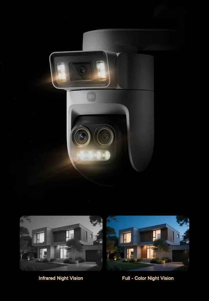 XIAOMI Smart Outdoor Camera 4 Pro Triple Camera Zoom Edition - 360° 5MP 3K with 9x Hybrid Zoom and IP66 Rating - Pulse Electro