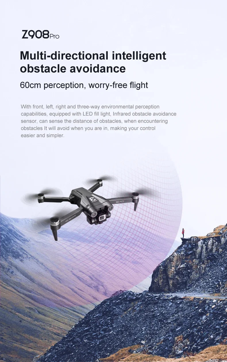 Xiaomi Z908Pro Max Drone Professional Dual Camera HD 8K Brushless Motor GPS FPV Obstacle Avoidance Folding Quadcopter UVA 10000M