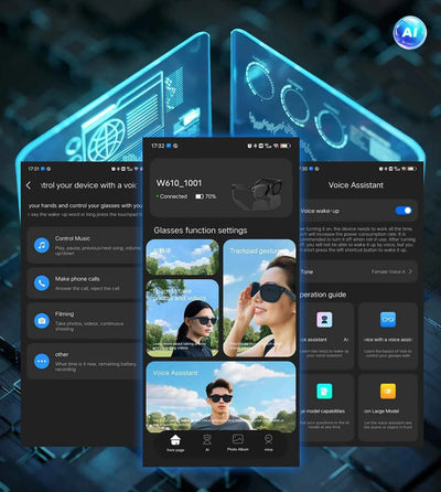 AI Smart Glasses with 8MP Camera, Bluetooth Call & Music Play, 100+ Languages Translation for Men and Women 2025 - Pulse Electro