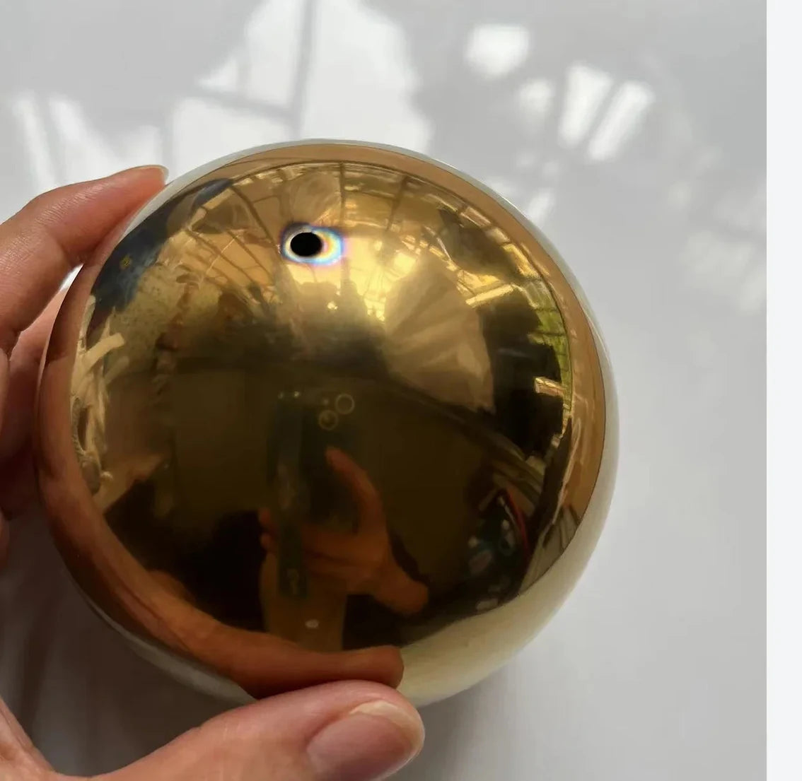 1-10Pcs 304 Stainless Steel Hollow Gazing Ball Mirror Polished Shiny Gold Sphere for Home Garden Ornament 19mm-300mm Golden Ball