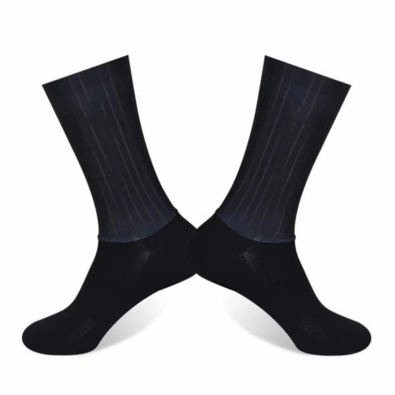 Socks Aero Anti Slip Silicone Summer Whiteline Cycling Socks Men Bicycle Sport Running Bike Socks Calcetines Ciclismo