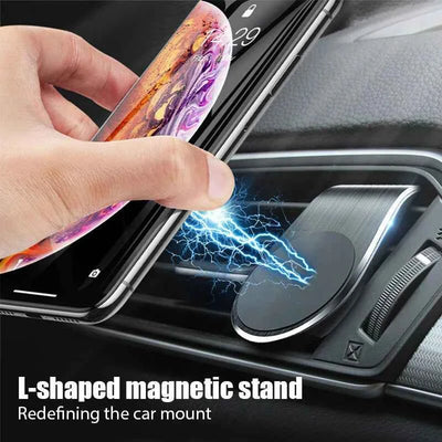 360 Magnetic Car Phone Holder for iPhone 15, 14, XR, Xiaomi, Huawei, Samsung - Adjustable Smartphone Stand and GPS Support - Pulse Electro