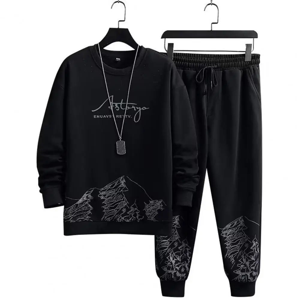 Korea Mens Cotton Sets Hoodie Sweatpants 2 Piece Sweatshirt Suits Womens Kawaii Korean Streetwears Luxury Brand Tracksuit Outfit