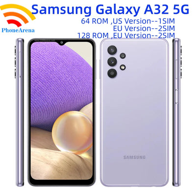 Samsung Galaxy A32 5G Unlocked Mobile Phone - 6.5" LCD, 64GB/128GB ROM, Snapdragon Octa Core, NFC, A326U1 1SIM, A326B/DS 2SIM - Pulse Electro