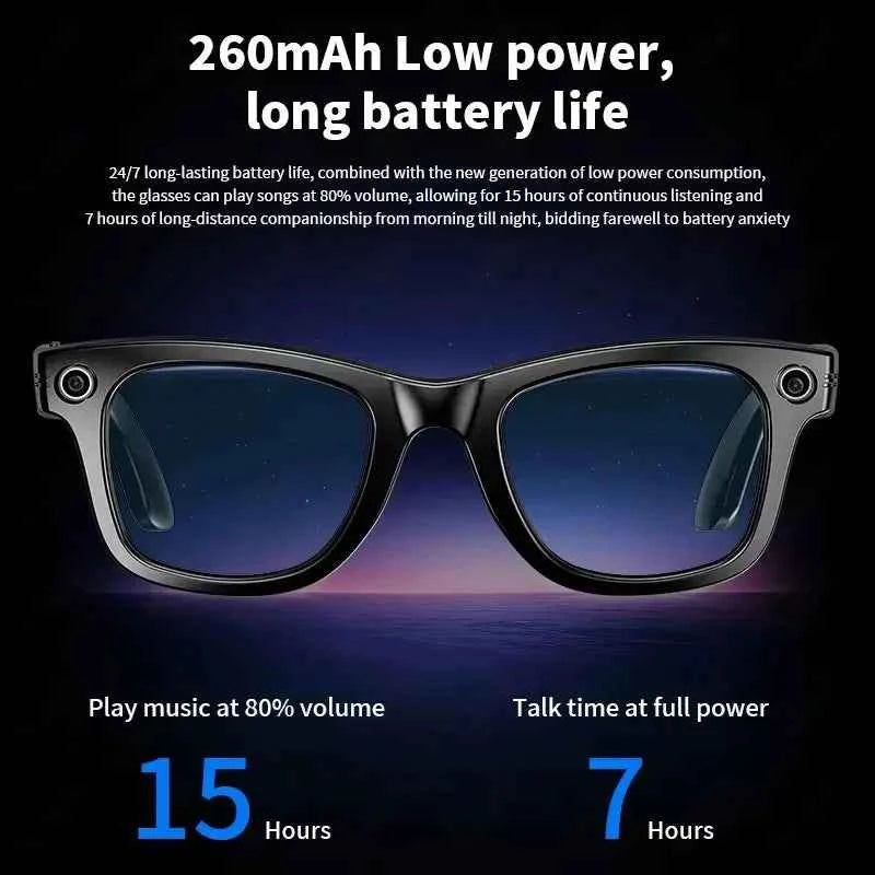 AI Smart Glasses with 8MP Camera, Bluetooth Call & Music Play, 100+ Languages Translation for Men and Women 2025 - Pulse Electro