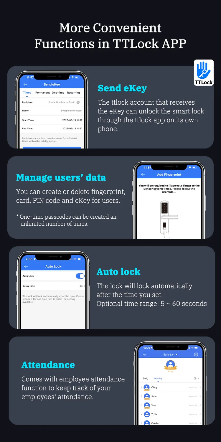 Bluetooth Fingerprint Door Lock TTLock