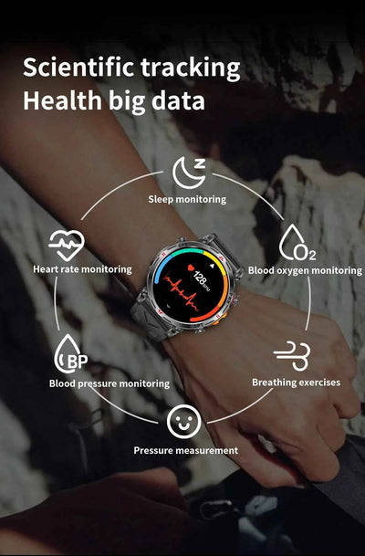 2025 New Military GPS Smartwatch T-Rex3 with 5ATM Waterproof, 650mAh Battery, Heart Rate Monitor, Compass, AI GPT, and Sports Tracker for Men - Pulse Electro