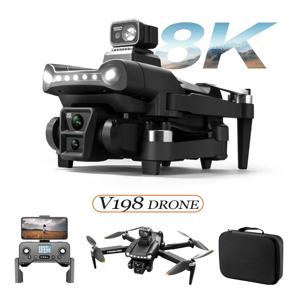 Xiaomi V198GPS Professional Drone ESC 8K  HD Camera Brushless Obstacle Avoidance Aerial Optical Foldable Quadcopter Mini Drone