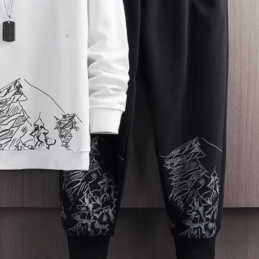 Korea Mens Cotton Sets Hoodie Sweatpants 2 Piece Sweatshirt Suits Womens Kawaii Korean Streetwears Luxury Brand Tracksuit Outfit