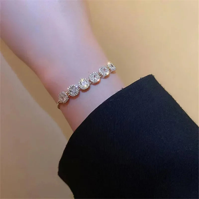 5Pcs Set Gold/Silver Color Fashion Charm Bracelet Women Retro Glossy Geometric Metal Twist Chain Bangles Bracelet Set Jewelry