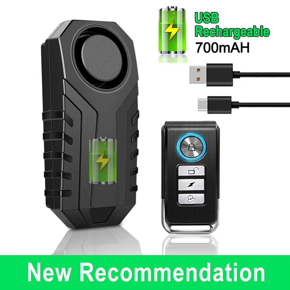 ELECTOP Bicycle Alarm 113dB Anti-Theft Wireless Vibration Remote Control Bike Motorbike Alarms