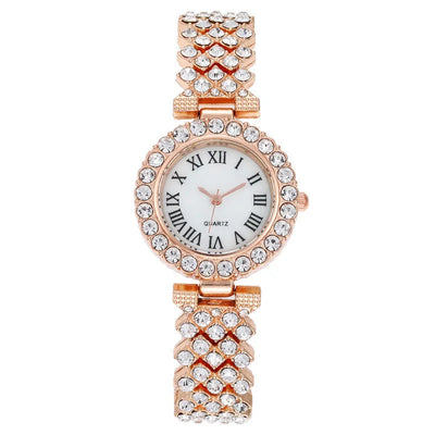 6PCS Set Women Watch Clock Roman Dial Luxury Brand Design Casual Ladies Quartz Wrist Watch Bracelet Set Women