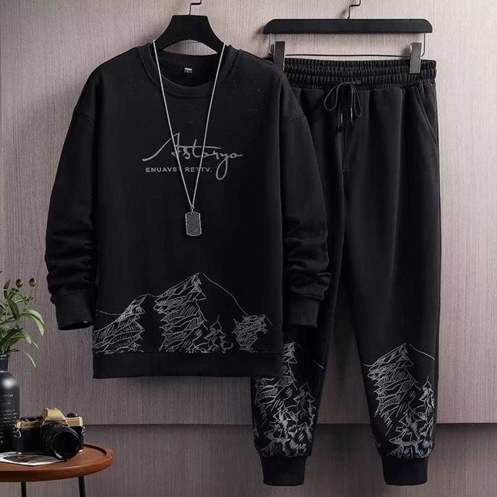 Korea Mens Cotton Sets Hoodie Sweatpants 2 Piece Sweatshirt Suits Womens Kawaii Korean Streetwears Luxury Brand Tracksuit Outfit