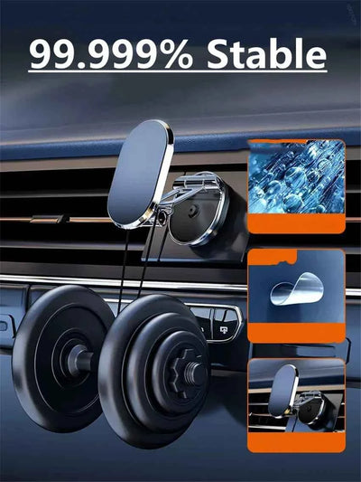 1080 Rotate Magnetic Car Phone Holder for iPhone, Samsung, Xiaomi - Foldable Magnet Cell Smartphone Support GPS Bracket - Pulse Electro