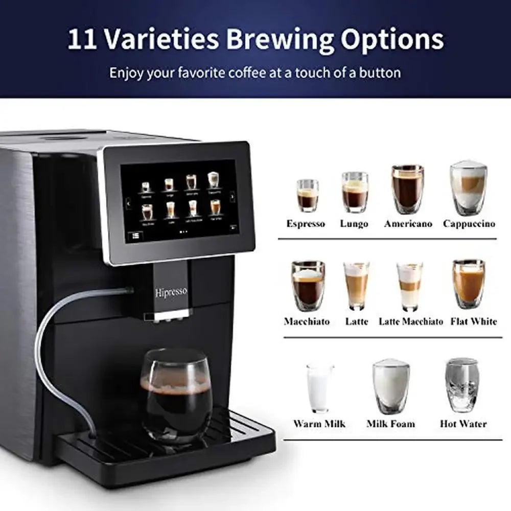 Super Automatic Espresso Machine 7" HD TFT Touchscreen Milk Frother 19 Bar Pressure