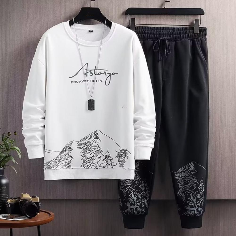 Korea Mens Cotton Sets Hoodie Sweatpants 2 Piece Sweatshirt Suits Womens Kawaii Korean Streetwears Luxury Brand Tracksuit Outfit