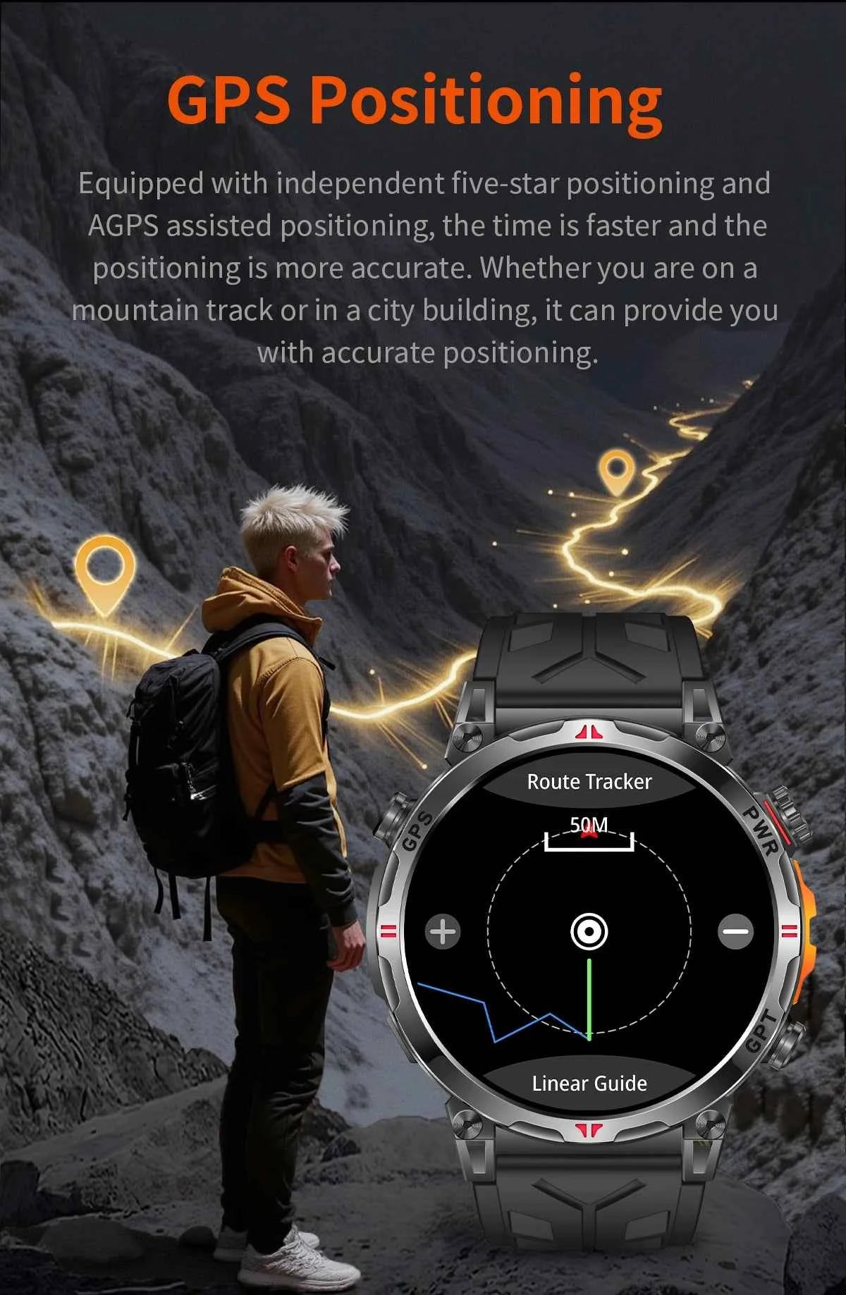 2025 New Military GPS Smartwatch T-Rex3 with 5ATM Waterproof, 650mAh Battery, Heart Rate Monitor, Compass, AI GPT, and Sports Tracker for Men - Pulse Electro
