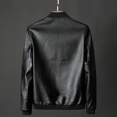 2023 Autumn New Men Black Biker PU Leather Coat Korean Fashion Men Pu Leather Jacket Trend Casual Fit Slim Baseball Clothes 8Xl