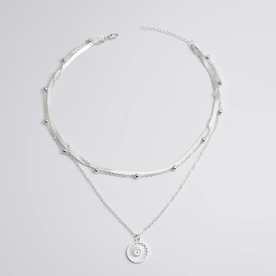 Exquisite Jewelry 925 Sterling Silver Three-Layer Round Necklace Simple Snake Chain Charm Ball Chain Party Gift For Women