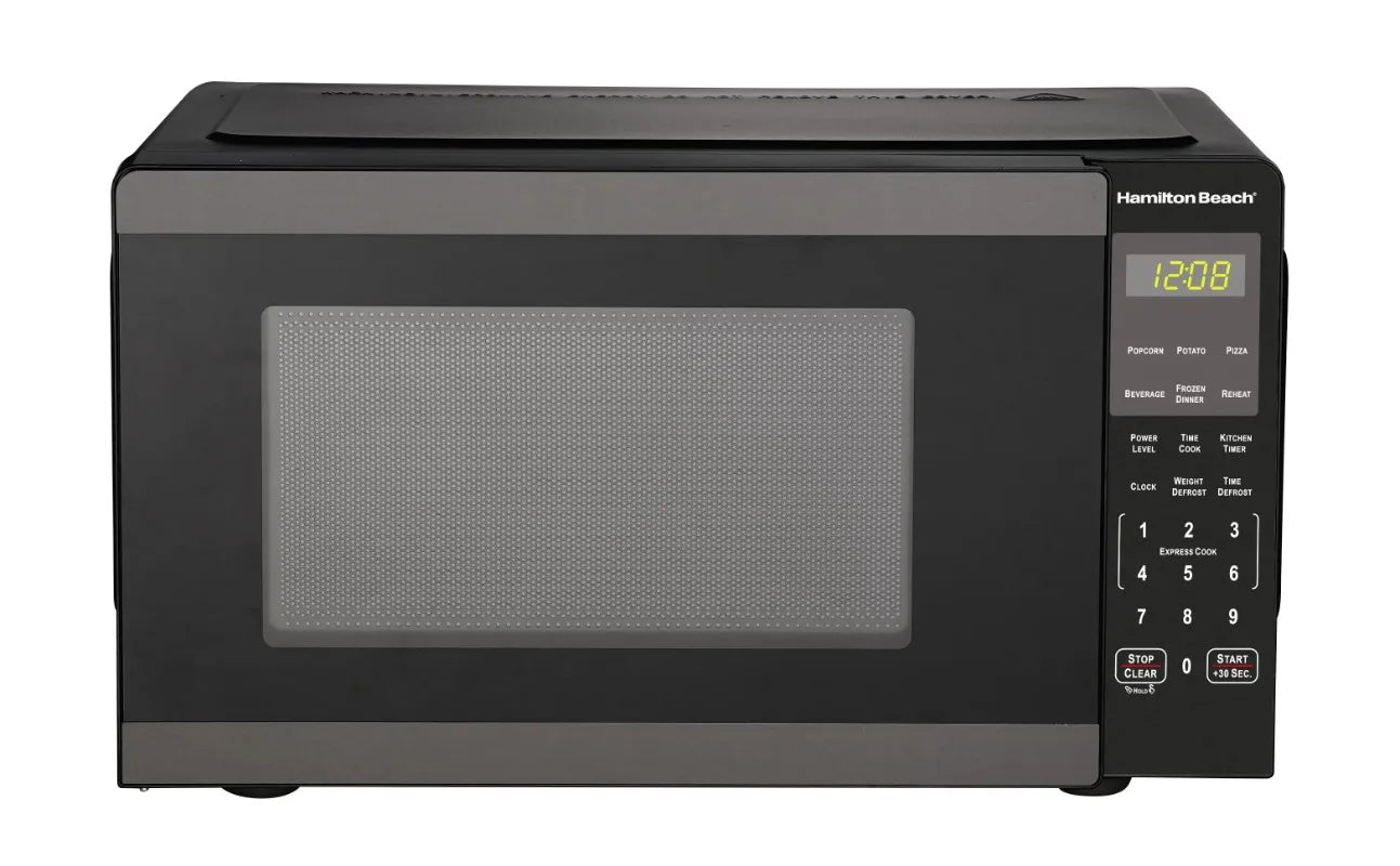 Hamilton Beach 0.9 Cu ft Countertop Microwave Oven, 900 Watts, Stainless Steel, New