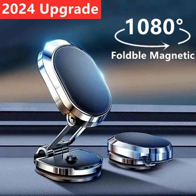 1080 Rotate Magnetic Car Phone Holder for iPhone, Samsung, Xiaomi - Foldable Magnet Cell Smartphone Support GPS Bracket - Pulse Electro
