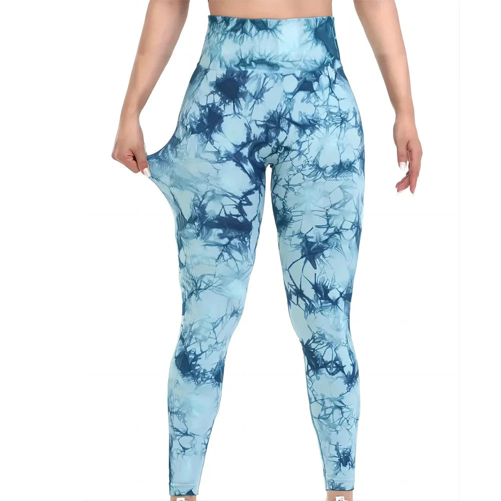 Women's Tie-Dye Seamless Peach Butt High Waist Butt Pants Stretch Fitness Yoga Pants