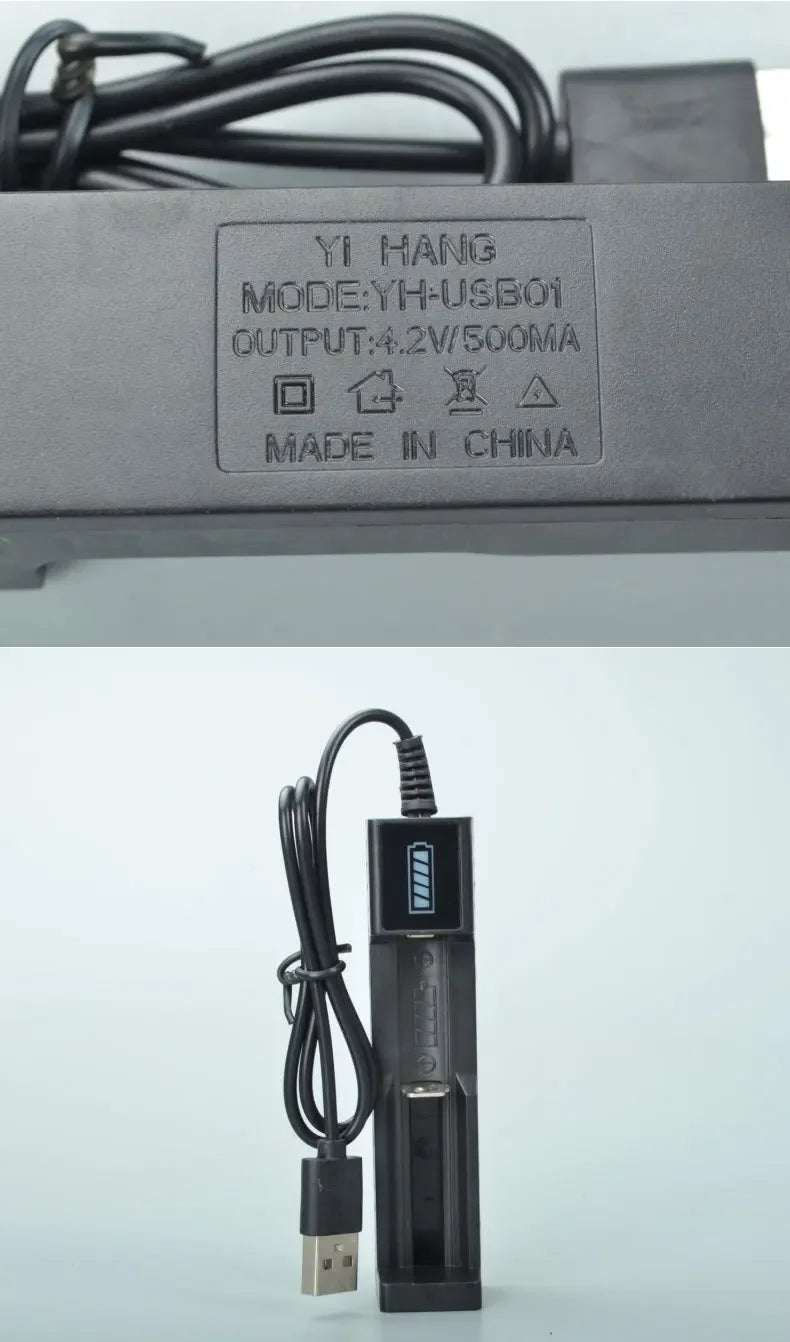 Battery Charger 1 Slot 18650 USB Universal Smart Quick Battery Rechargeable Lithium Battery Charger for 14500 16650 14650 18500