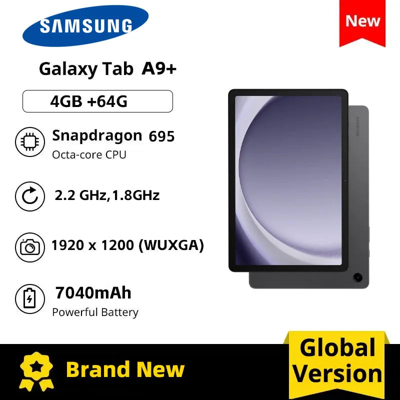 SAMSUNG Galaxy Tab A9 Plus Tablet 11” - 4GB RAM, 64GB Storage, Android, Slim & Lightweight Design, Quad Speakers - Pulse Electro