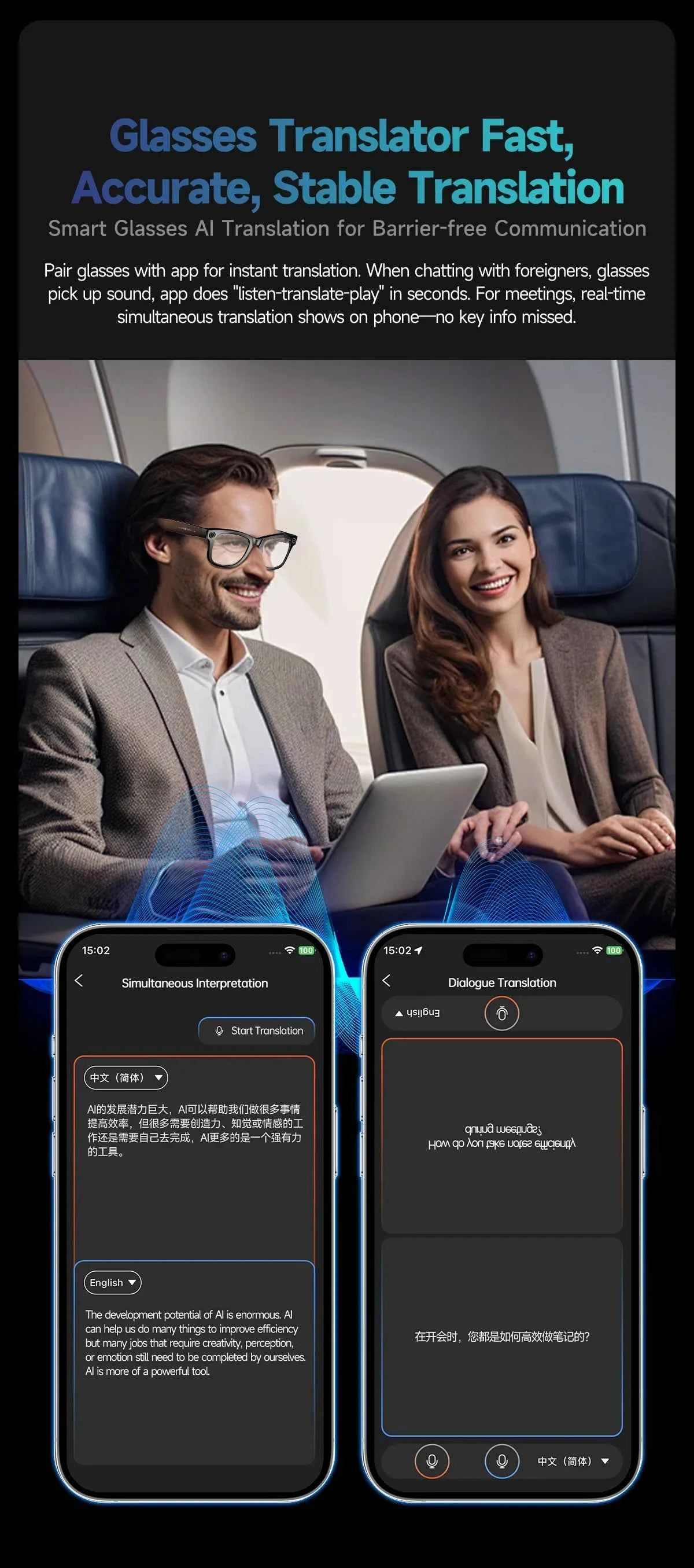 AI Smart Glasses with 8MP Camera, Bluetooth Call & Music Play, 100+ Languages Translation for Men and Women 2025 - Pulse Electro