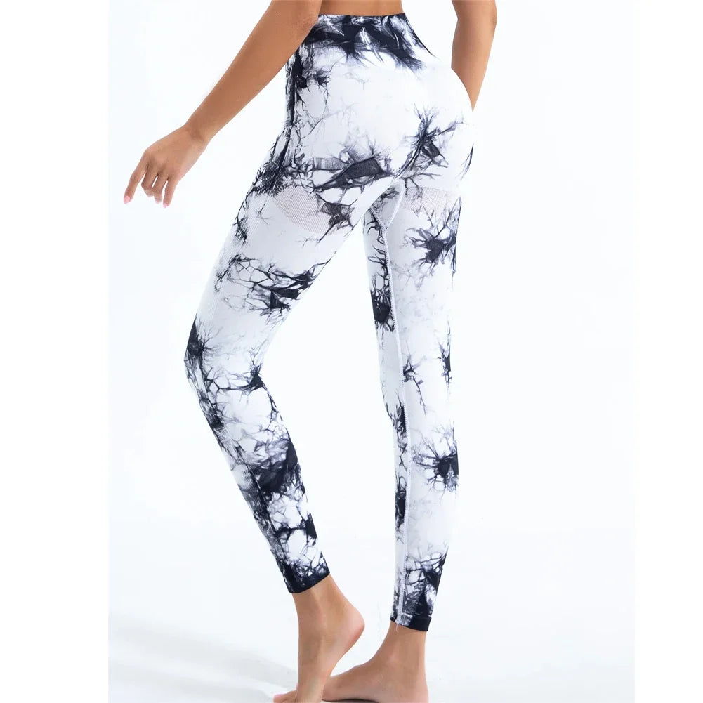 Women's Tie-Dye Seamless Peach Butt High Waist Butt Pants Stretch Fitness Yoga Pants