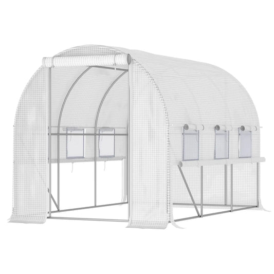 White Cover Foil Walk In Greenhouse Green House Hothouse Garden Plant Shed