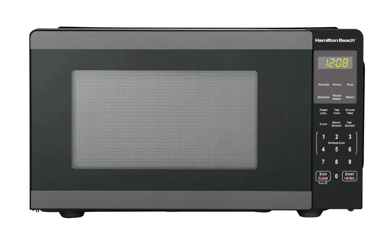 Hamilton Beach 0.9 Cu ft Countertop Microwave Oven, 900 Watts, Stainless Steel, New